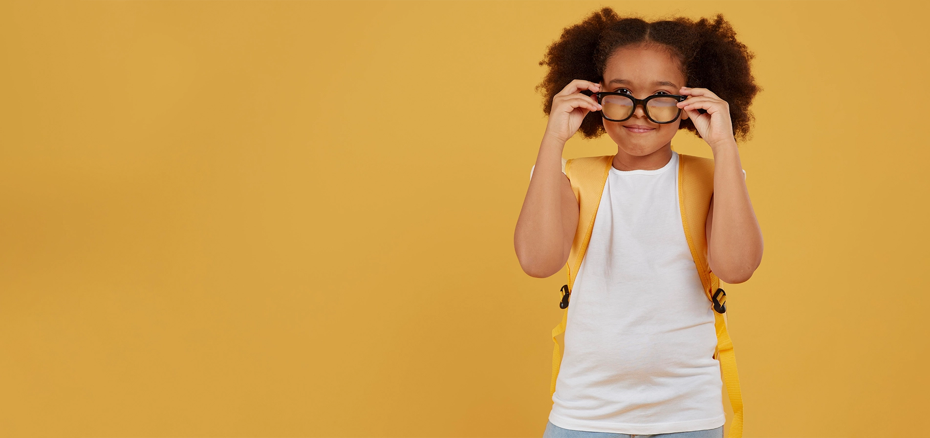 Girl wearing glasses